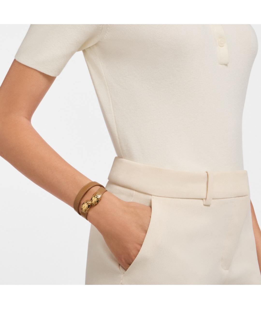 BVLGARI Коричневый кожаный браслет, фото 2