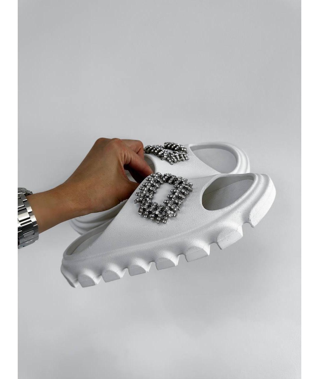 BLUGIRL Белые резиновые шлепанцы, фото 3