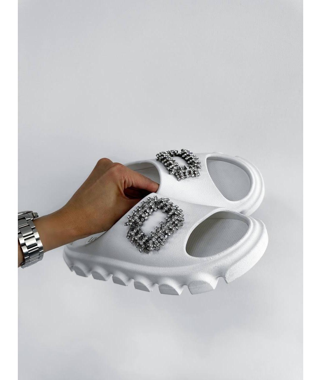 BLUGIRL Белые резиновые шлепанцы, фото 4