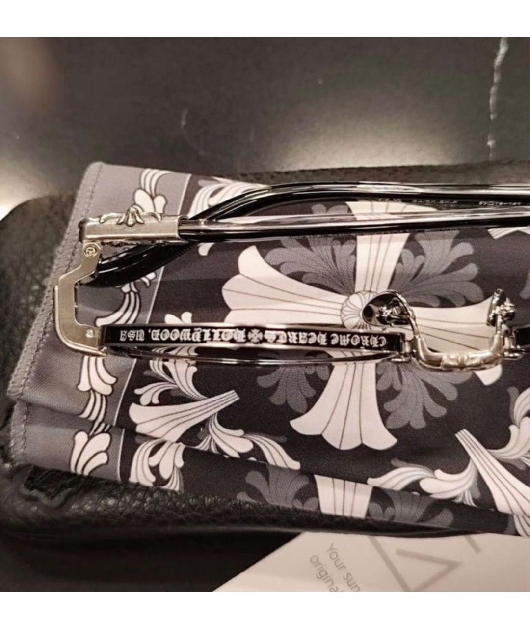 CHROME HEARTS Черные металлические солнцезащитные очки, фото 4