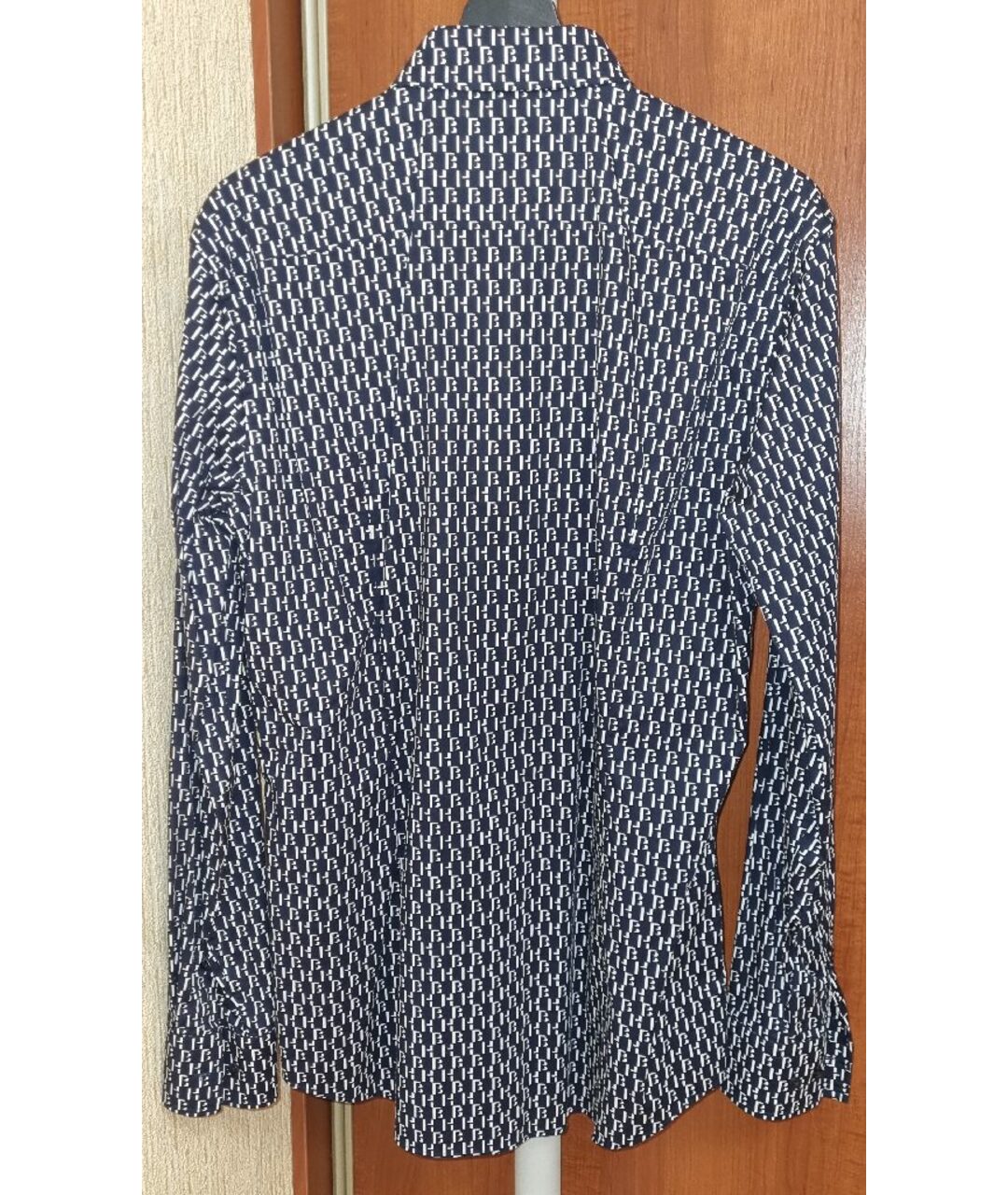 HUGO BOSS Темно-синяя хлопковая классическая рубашка, фото 2