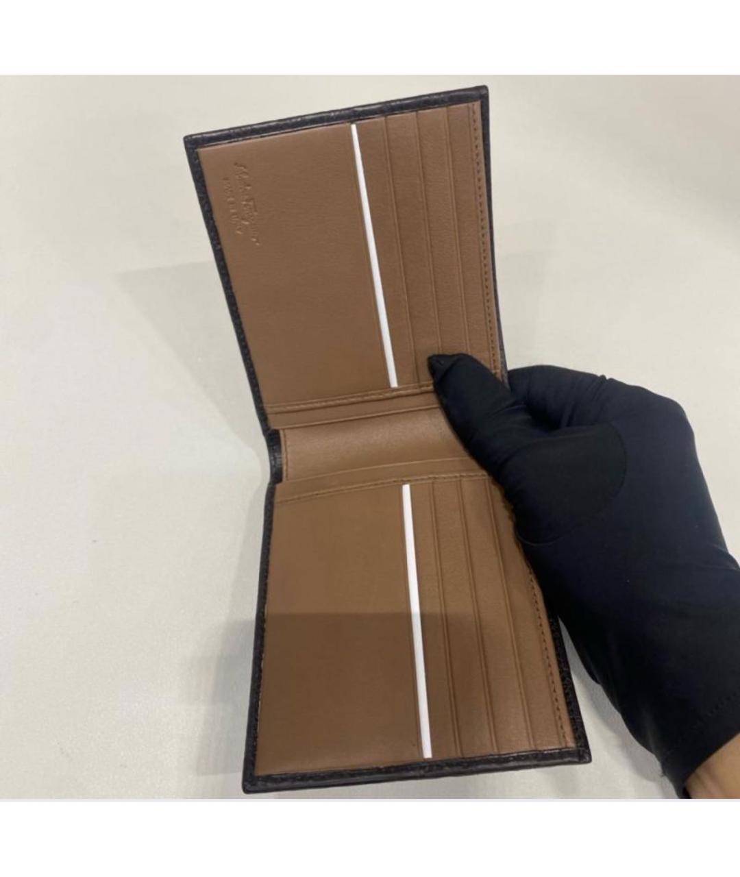 FERRAGAMO Черный кожаный кошелек, фото 3