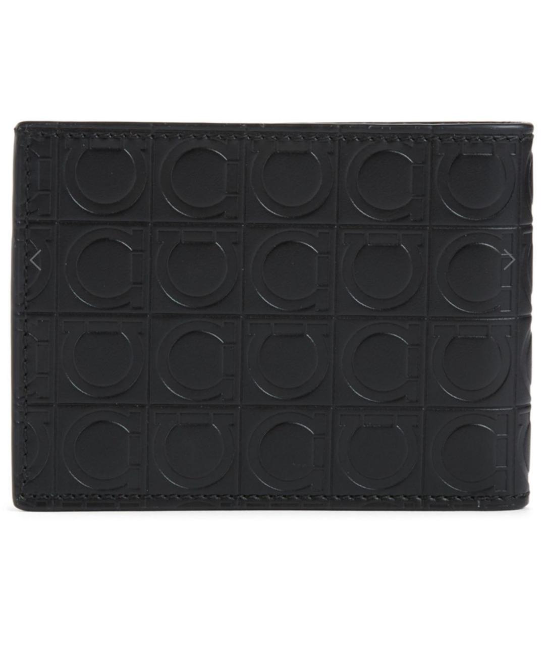 FERRAGAMO Черный кожаный кошелек, фото 1