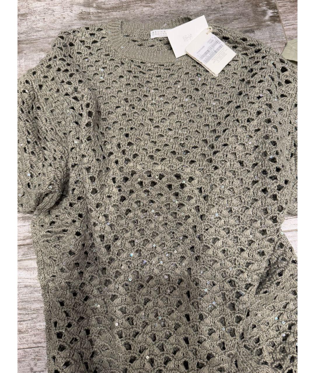 BRUNELLO CUCINELLI Зеленые шелковое повседневное платье, фото 3