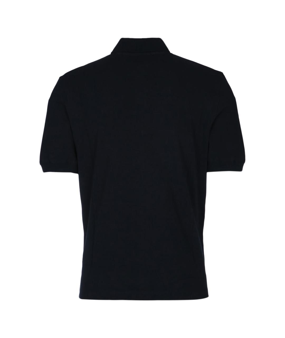 BRUNELLO CUCINELLI Черное хлопковое поло с коротким рукавом, фото 2