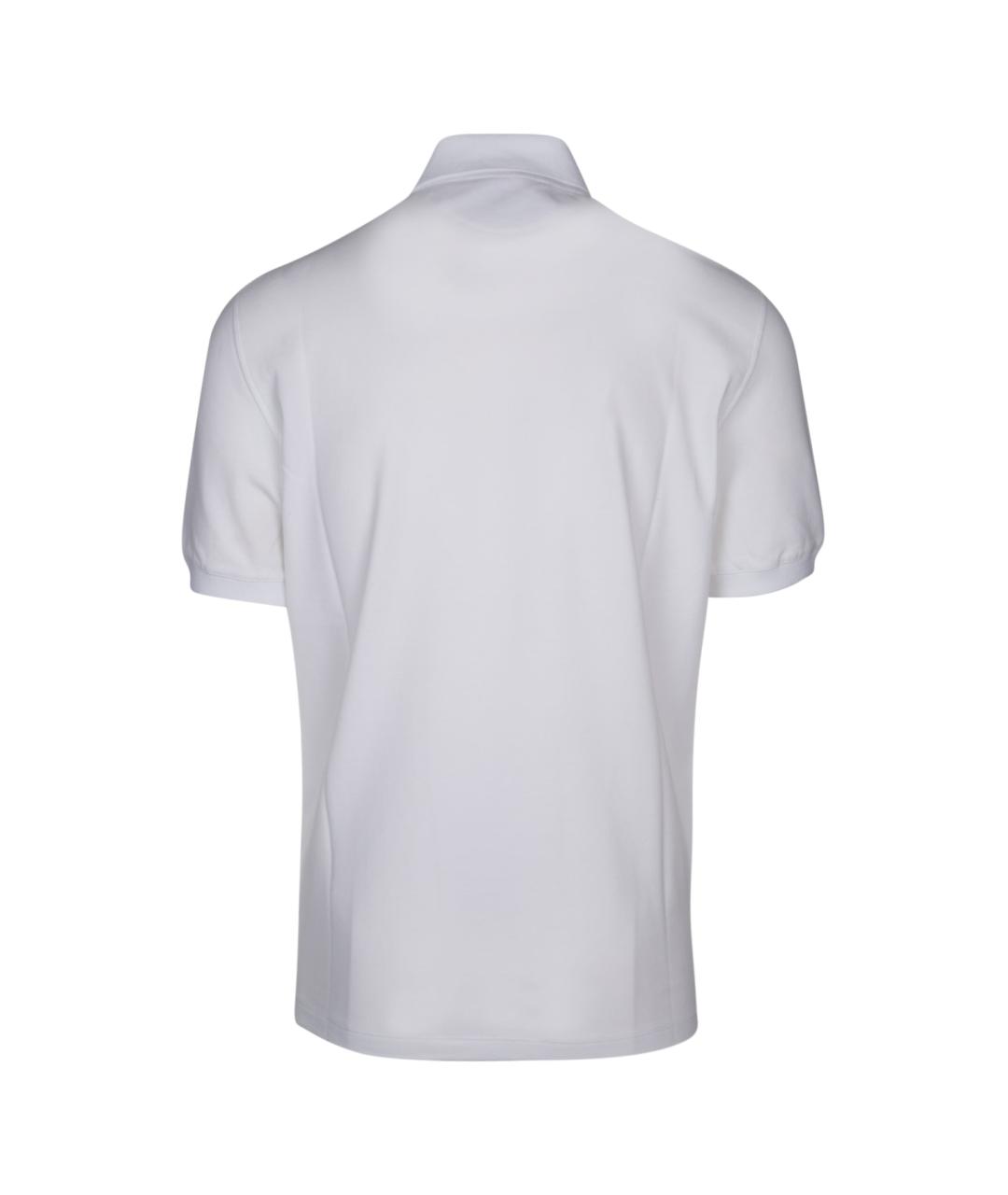 BRUNELLO CUCINELLI Белое хлопковое поло с коротким рукавом, фото 2