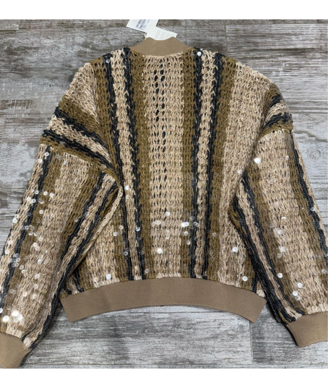 BRUNELLO CUCINELLI Коричневый хлопковый кардиган, фото 2