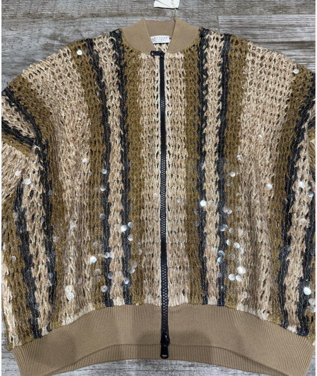 BRUNELLO CUCINELLI Коричневый хлопковый кардиган, фото 3