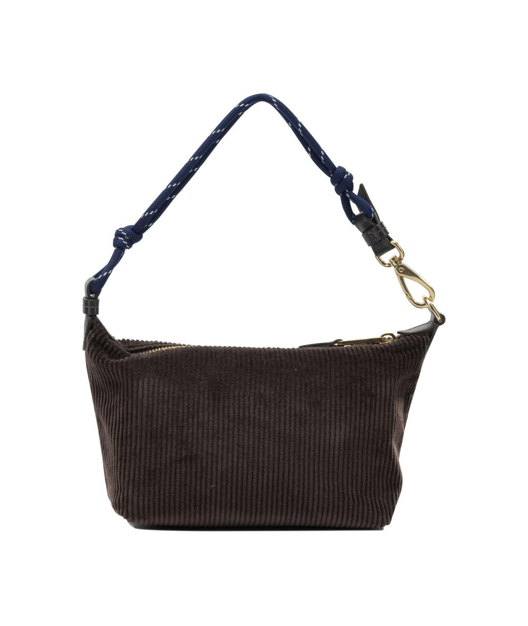 MIU MIU Коричневая хлопковая сумка через плечо, фото 3