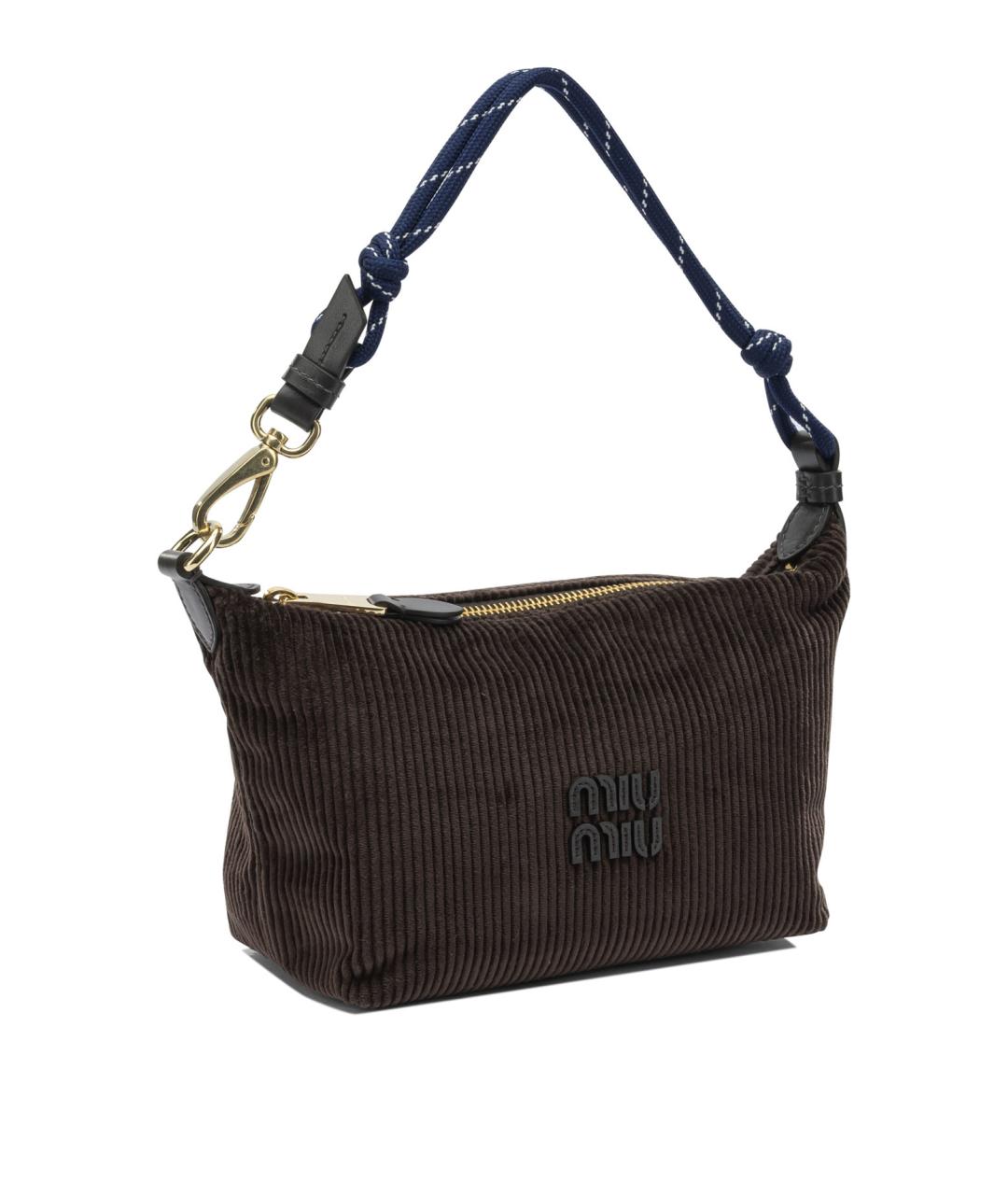 MIU MIU Коричневая хлопковая сумка через плечо, фото 2