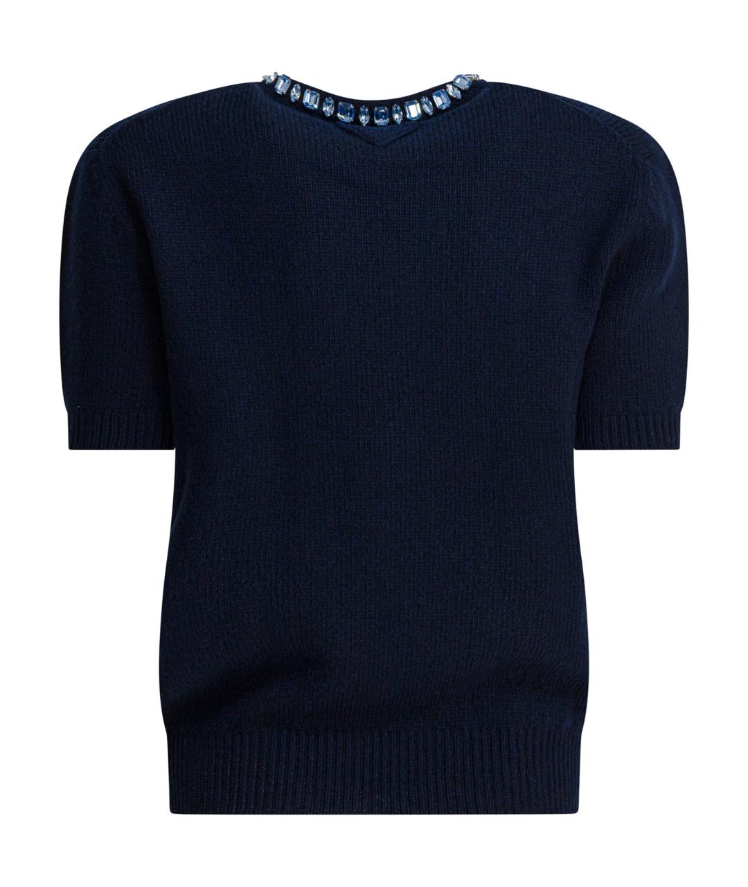 PRADA Темно-синий шерстяной джемпер / свитер, фото 2