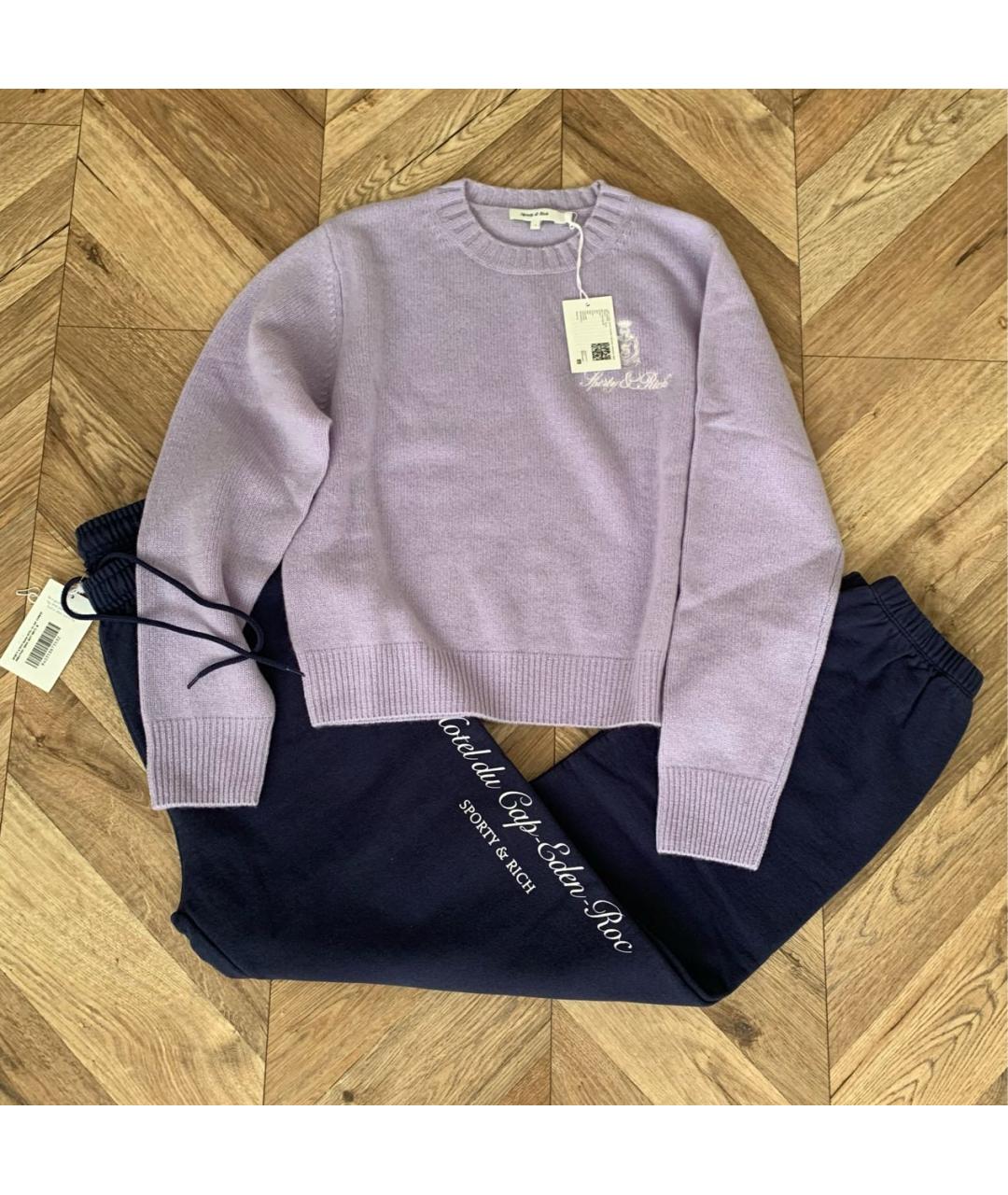 SPORTY AND RICH Фиолетовый хлопковый спортивные костюмы, фото 3