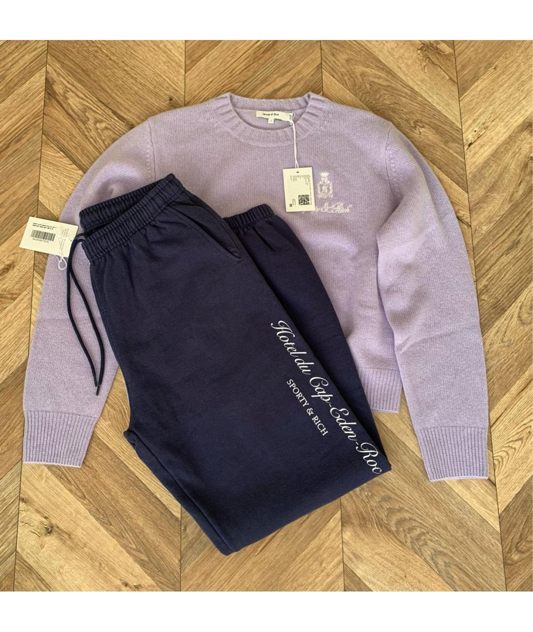 SPORTY AND RICH Фиолетовый хлопковый спортивные костюмы, фото 4