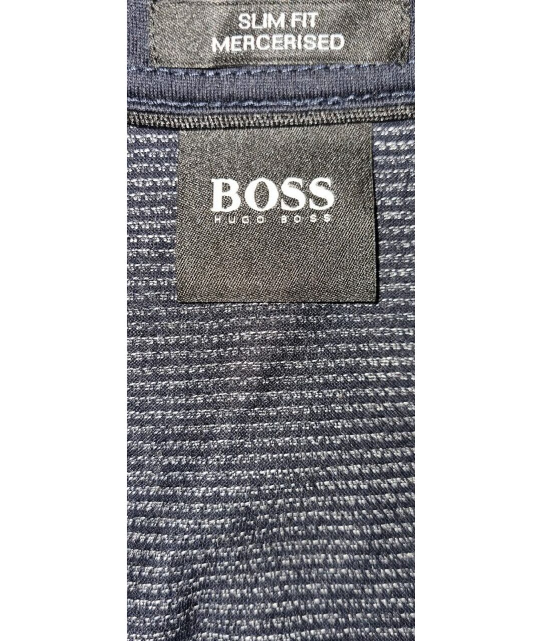 HUGO BOSS Темно-синее хлопковое поло с длинным рукавом, фото 3