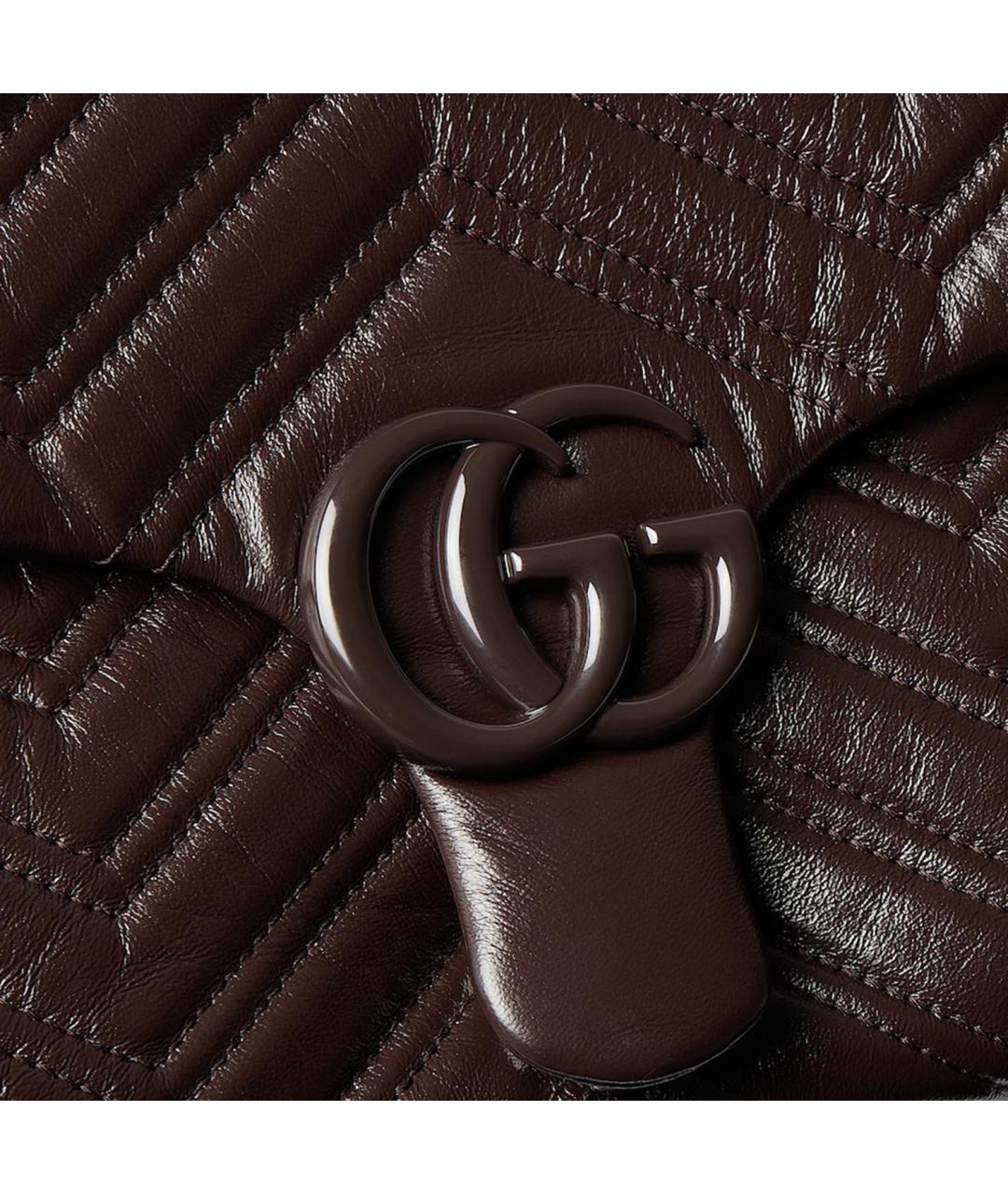 GUCCI Коричневая кожаная сумка через плечо, фото 4