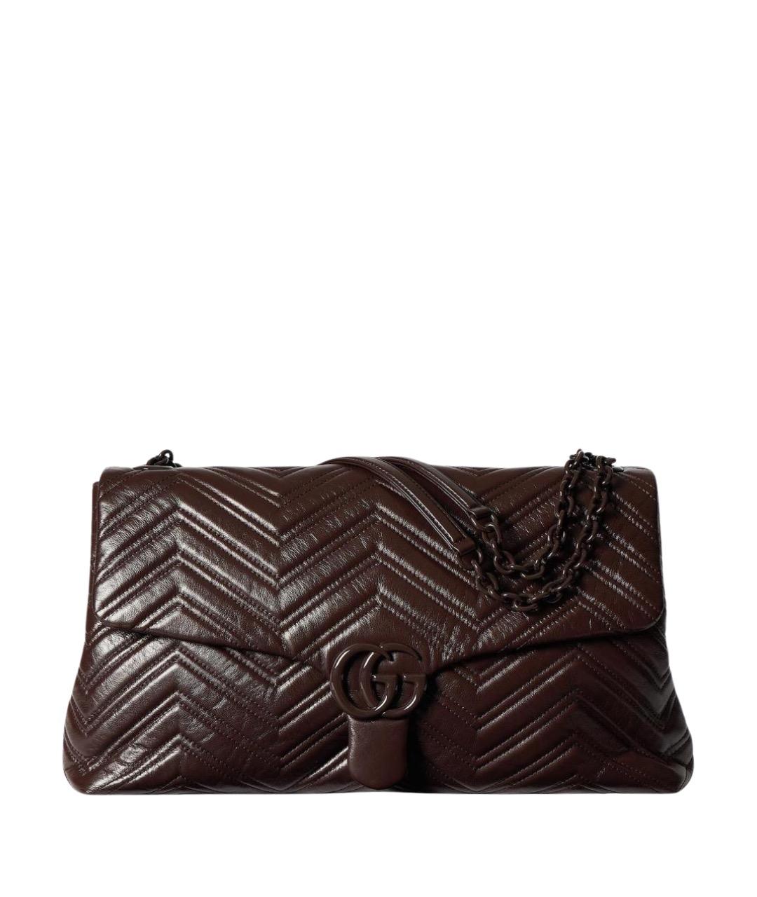 GUCCI Коричневая кожаная сумка через плечо, фото 1