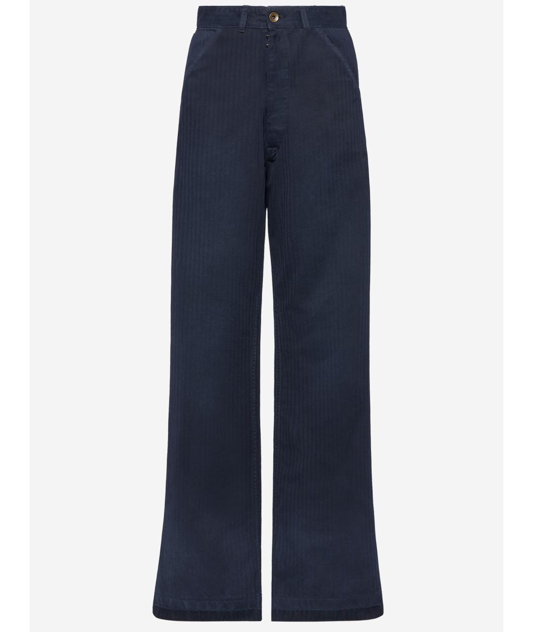 MAISON MARGIELA Темно-синие хлопковые прямые джинсы, фото 4