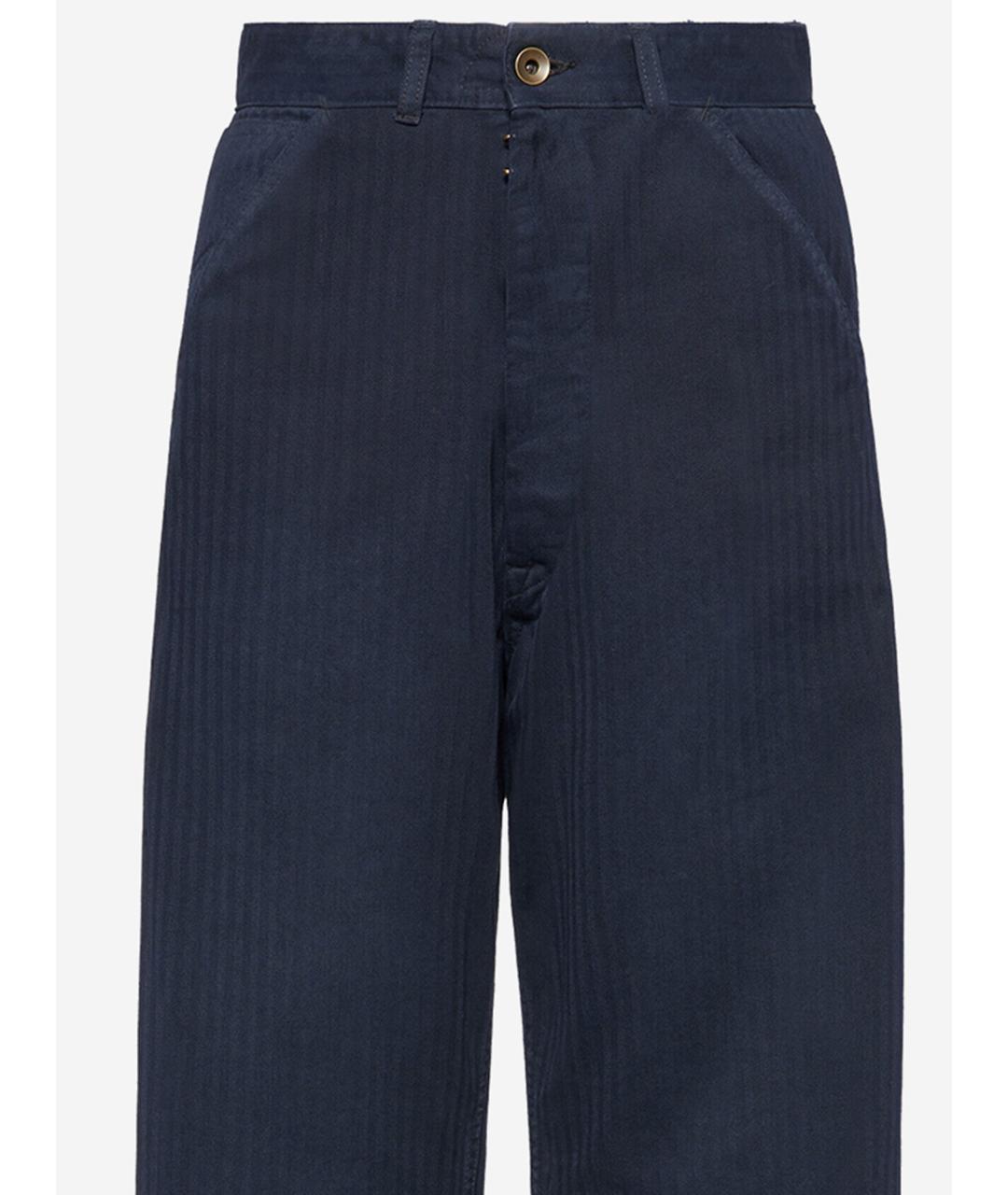 MAISON MARGIELA Темно-синие хлопковые прямые джинсы, фото 3
