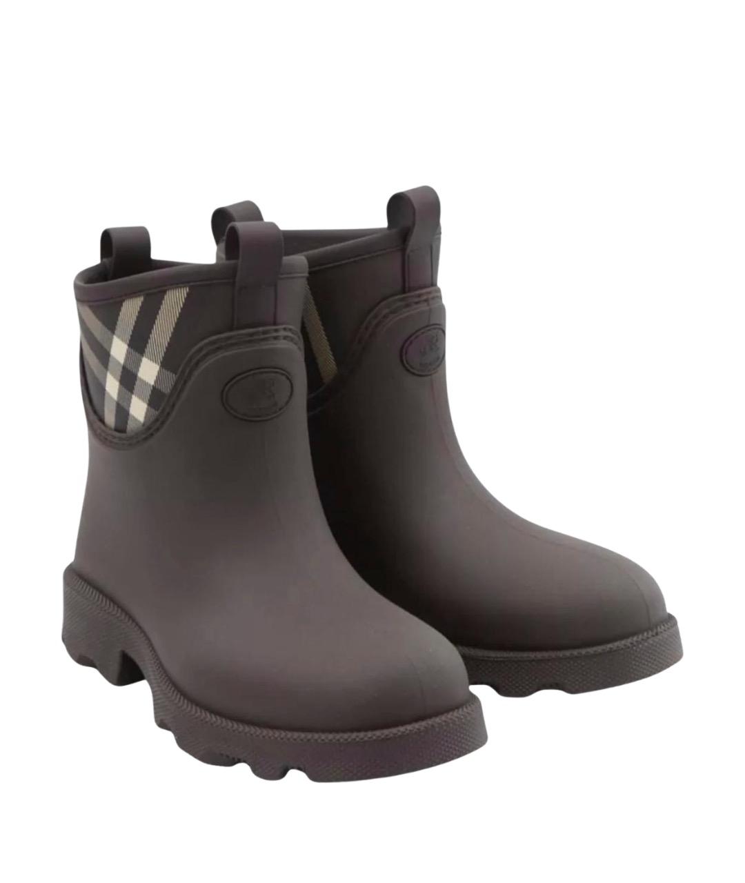 BURBERRY Коричневые резиновые сапоги, фото 2
