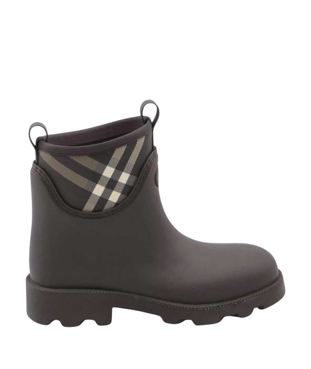 BURBERRY Коричневые резиновые сапоги, фото 1