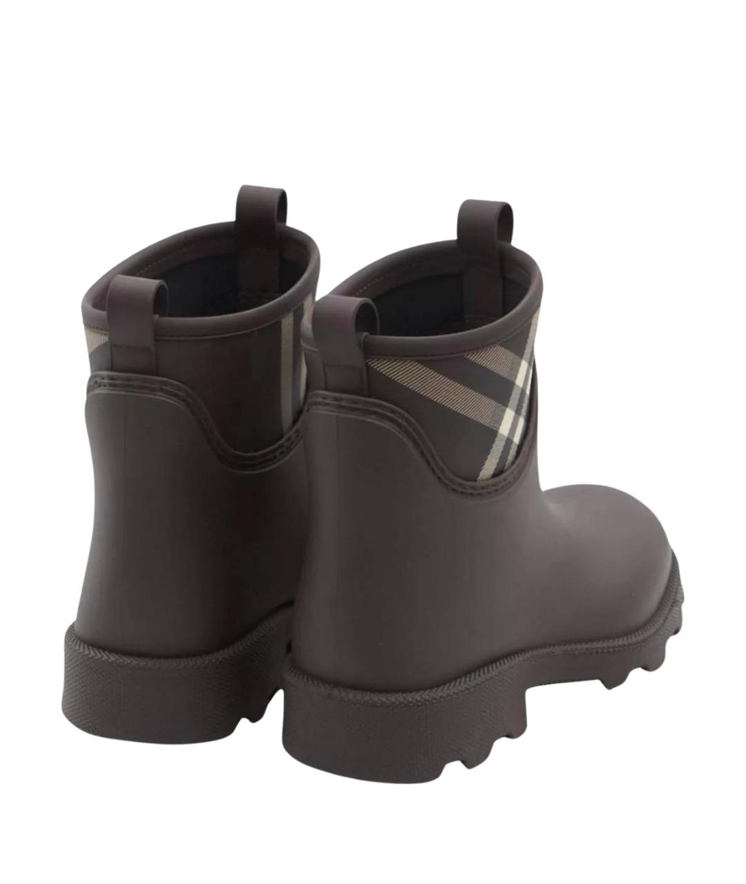 BURBERRY Коричневые резиновые сапоги, фото 3
