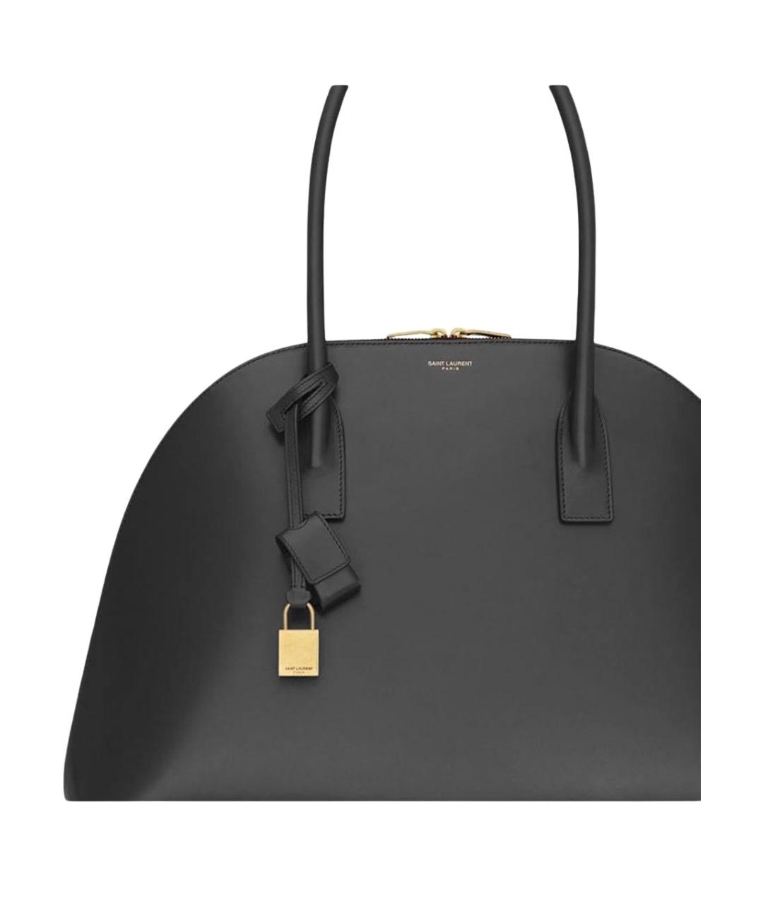 SAINT LAURENT Черная кожаная сумка тоут, фото 4