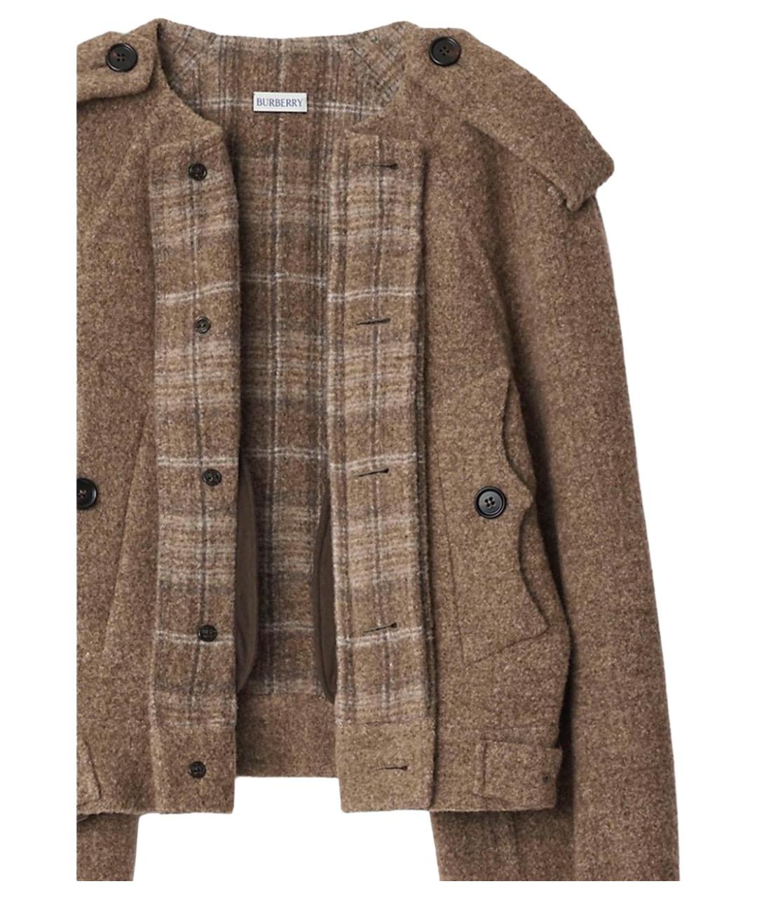 BURBERRY Бежевая шерстяная куртка, фото 4