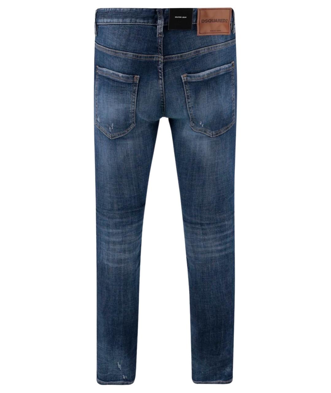 DSQUARED2 Синие хлопковые прямые джинсы, фото 2