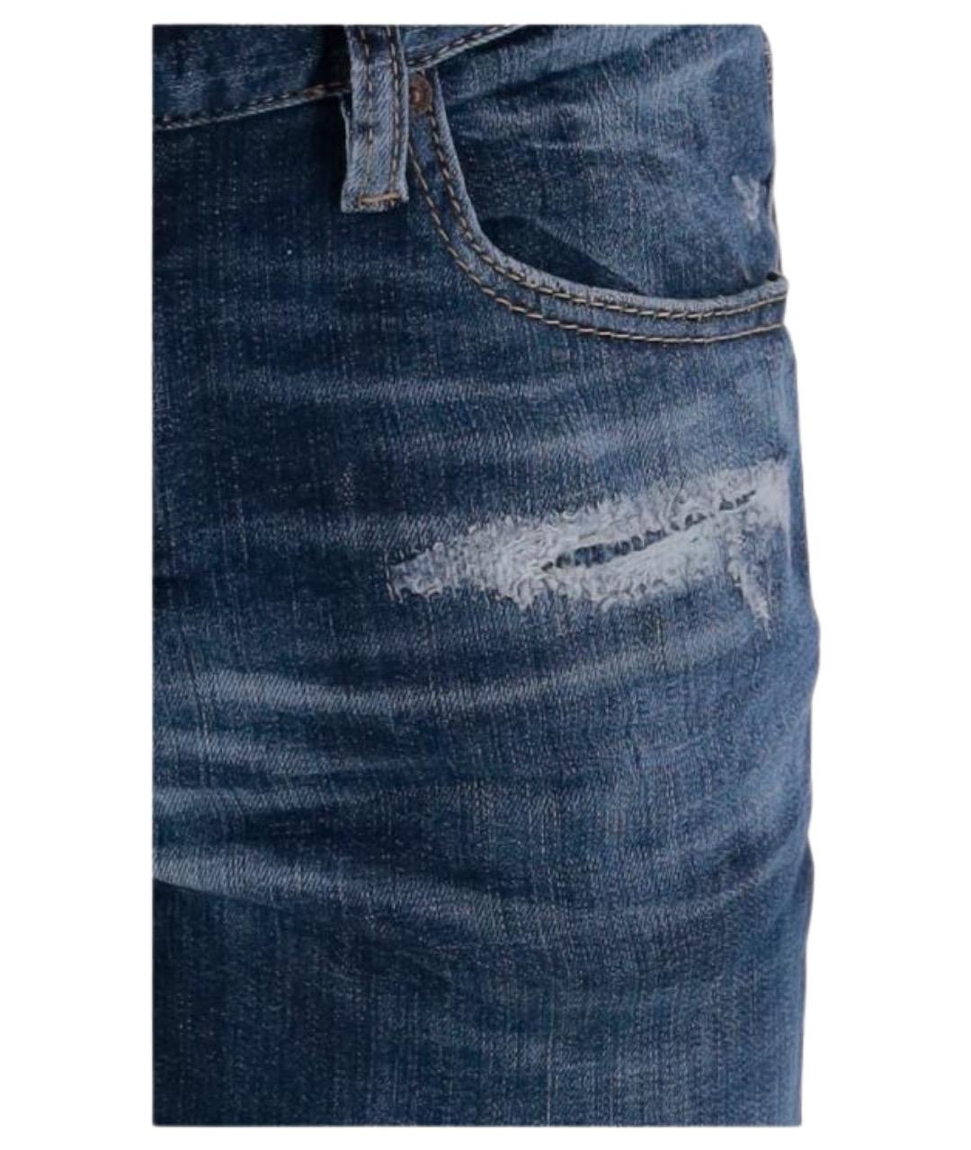 DSQUARED2 Синие хлопковые прямые джинсы, фото 3