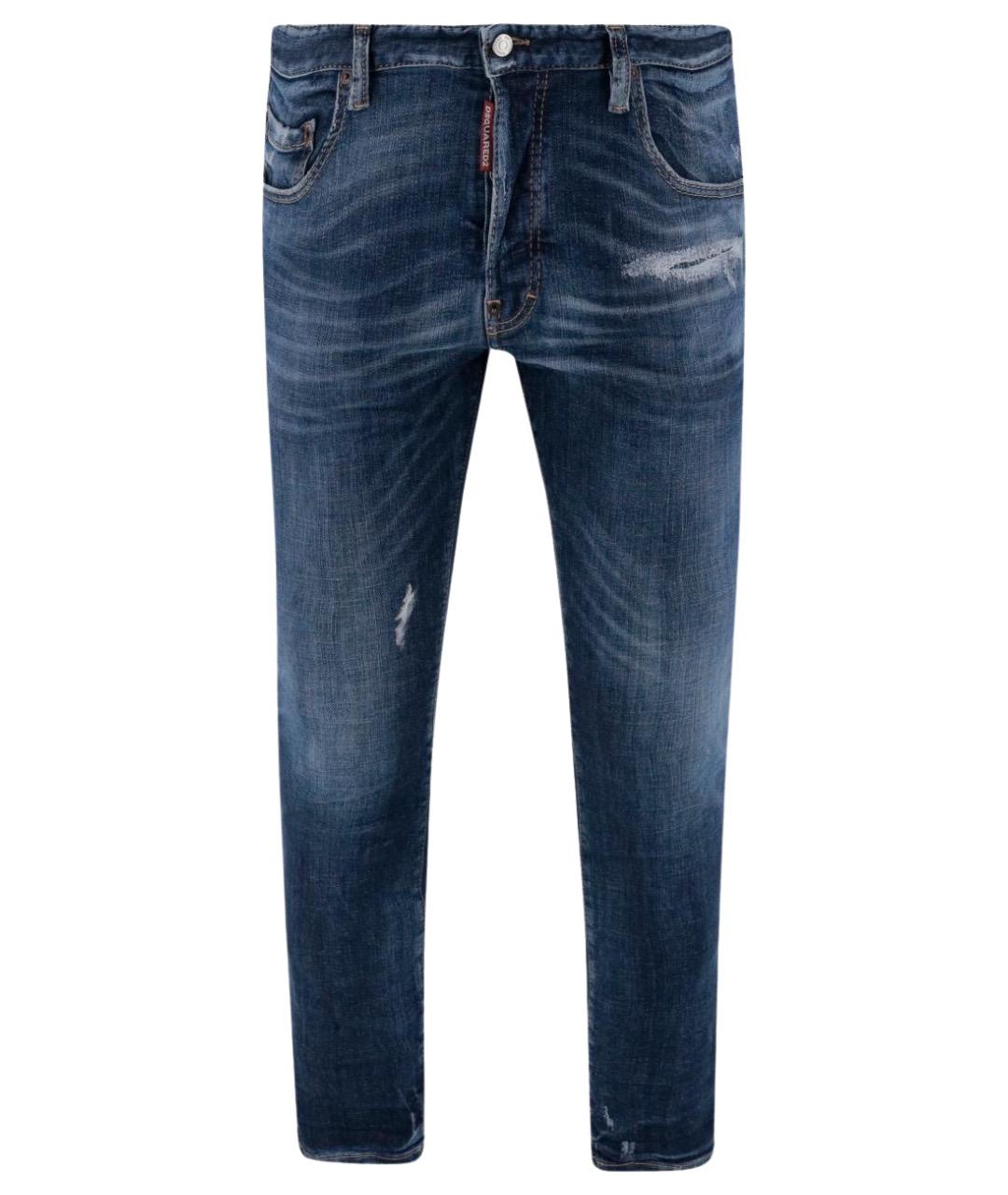 DSQUARED2 Синие хлопковые прямые джинсы, фото 1