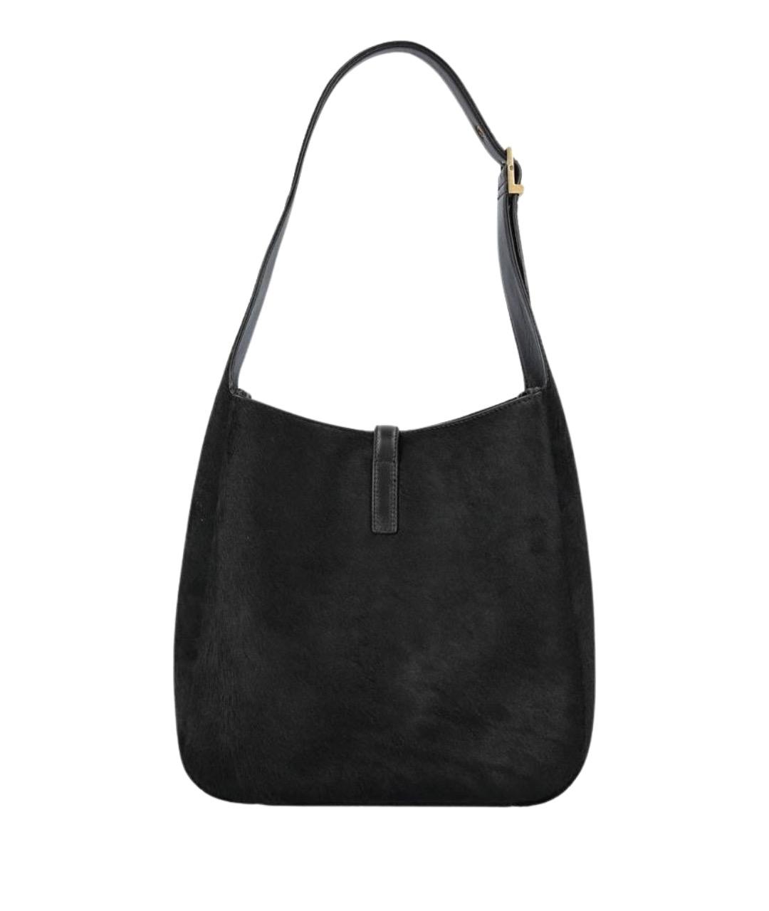 SAINT LAURENT Черная кожаная сумка через плечо, фото 2