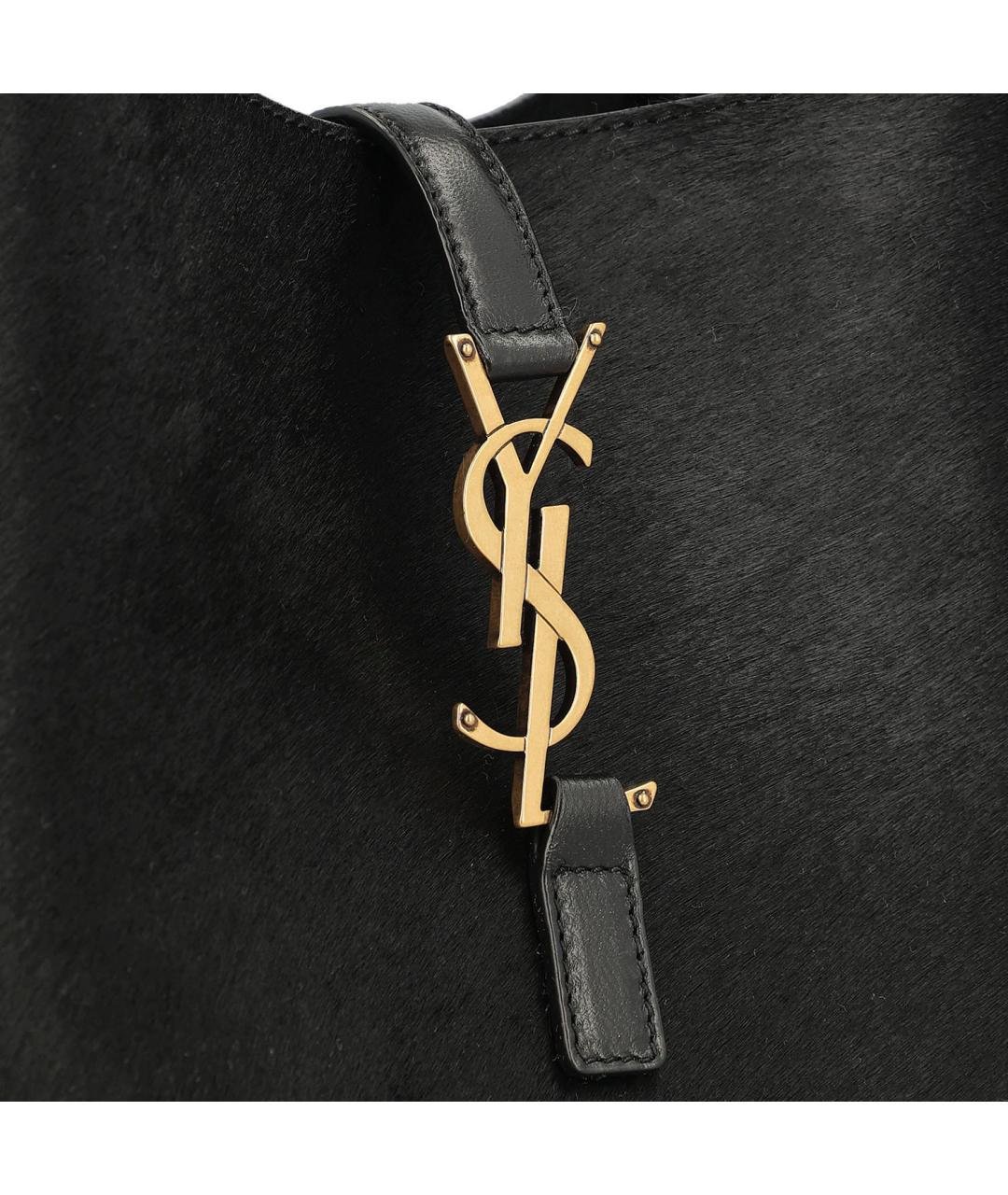 SAINT LAURENT Черная кожаная сумка через плечо, фото 4