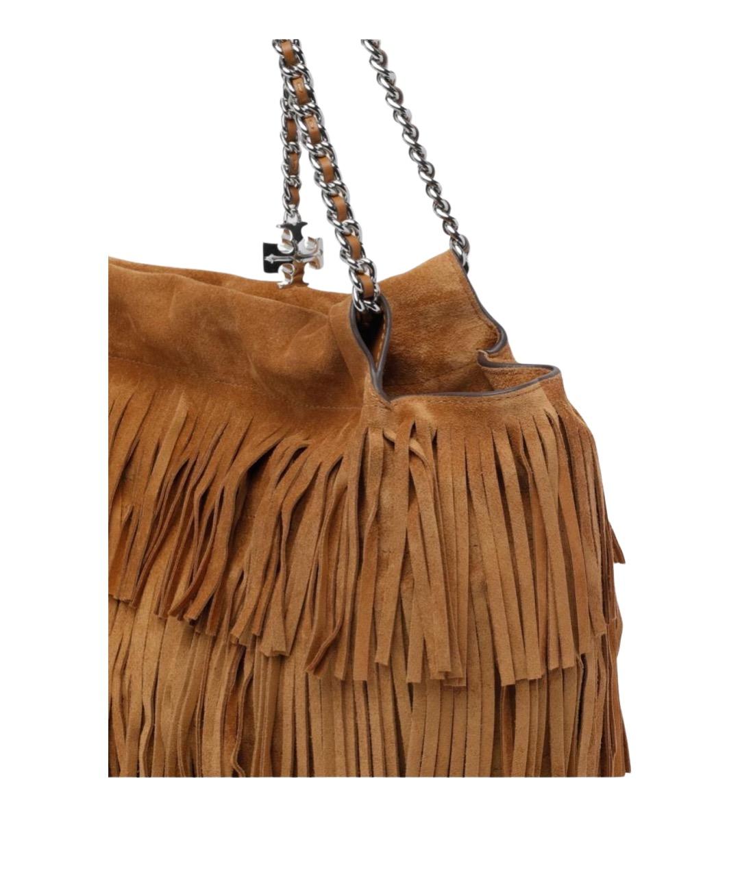 TORY BURCH Коричневая замшевая сумка тоут, фото 4