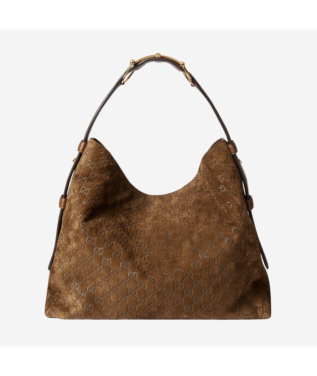 GUCCI Коричневая замшевая сумка тоут, фото 3