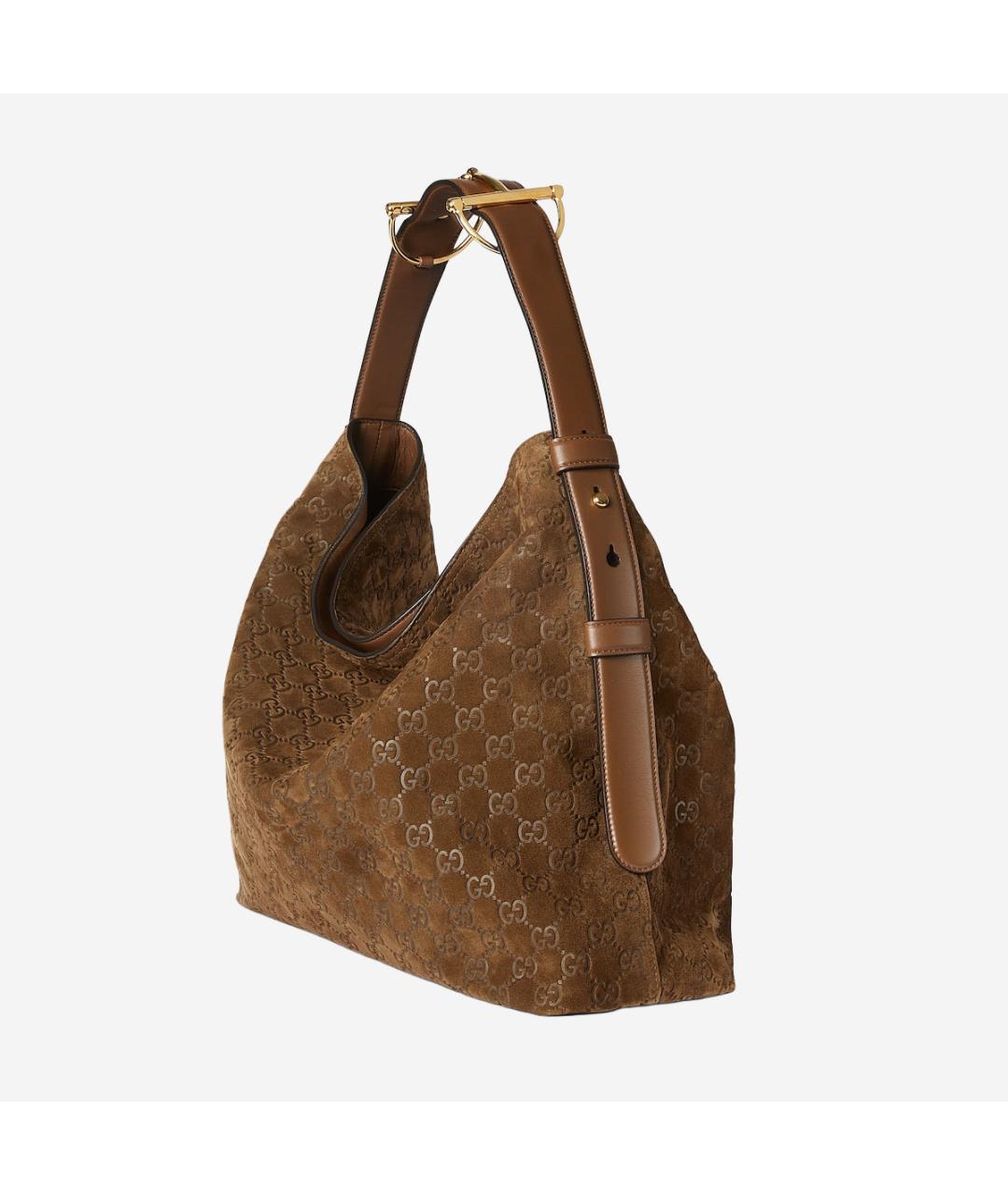 GUCCI Коричневая замшевая сумка тоут, фото 2