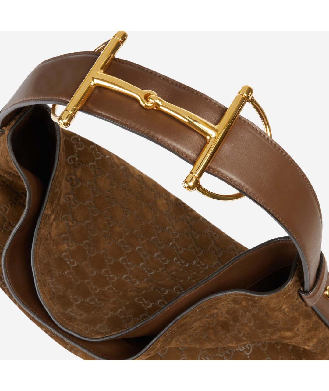 GUCCI Коричневая замшевая сумка тоут, фото 4