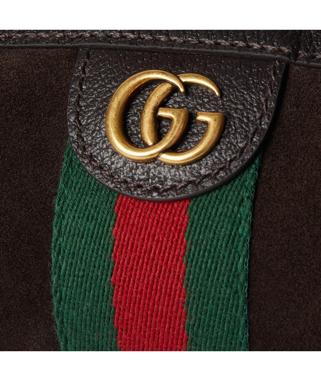 GUCCI Коричневая замшевая сумка на плечо, фото 4
