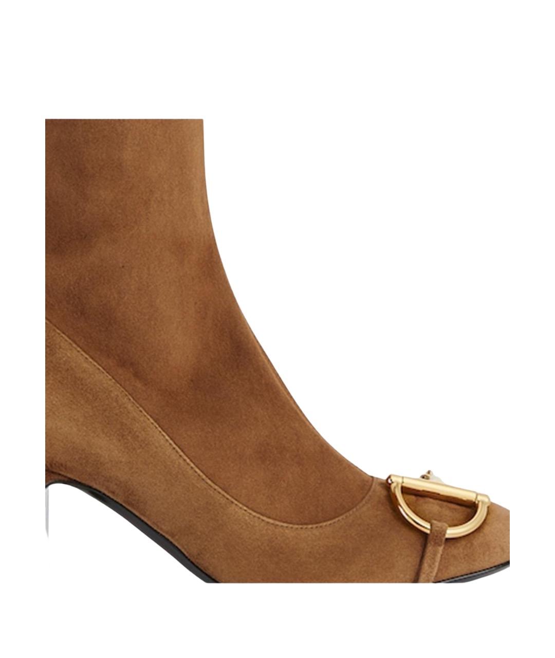 GUCCI Коричневые замшевые сапоги, фото 4