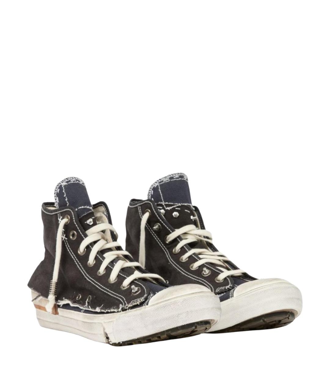 MAISON MARGIELA Черные текстильные высокие кроссовки / кеды, фото 2