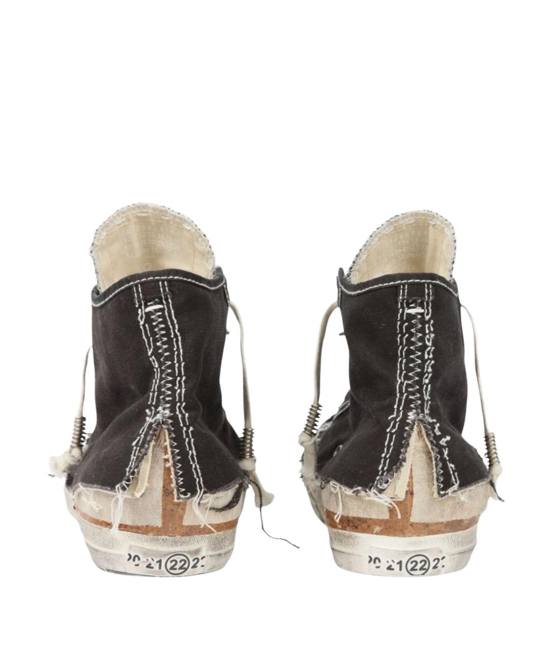 MAISON MARGIELA Черные текстильные высокие кроссовки / кеды, фото 3