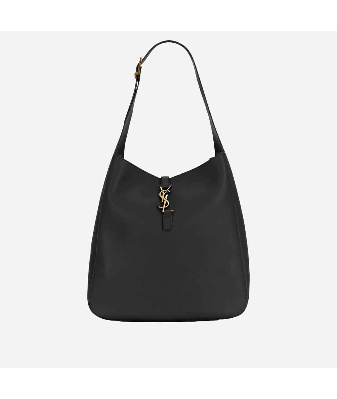 SAINT LAURENT Черная кожаная сумка тоут, фото 5