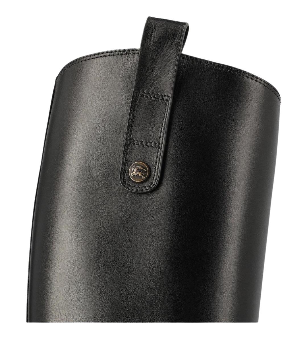 BURBERRY Черные кожаные сапоги, фото 4