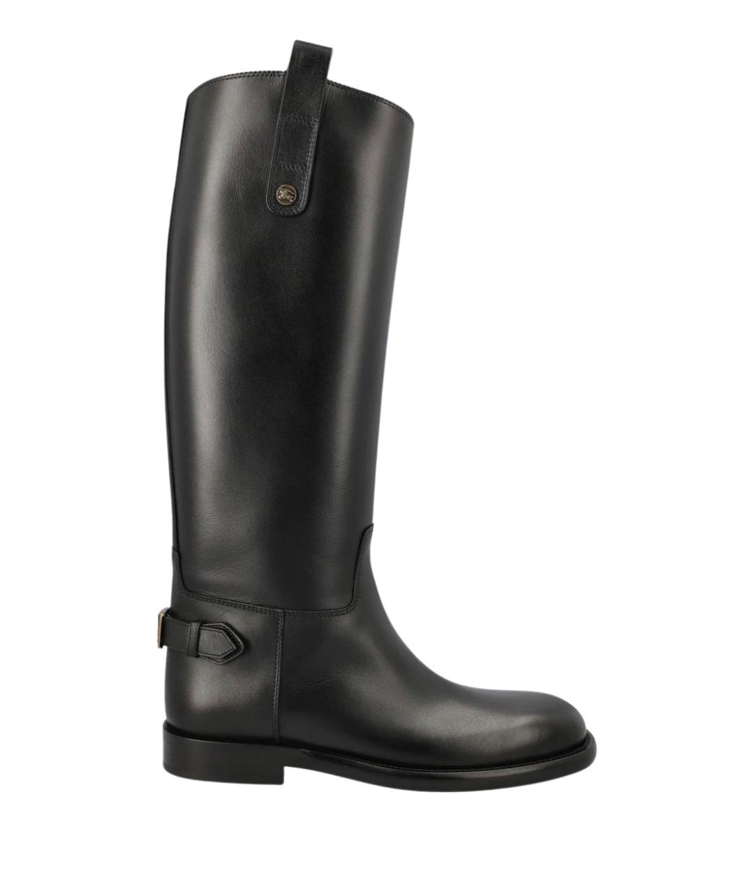 BURBERRY Черные кожаные сапоги, фото 1