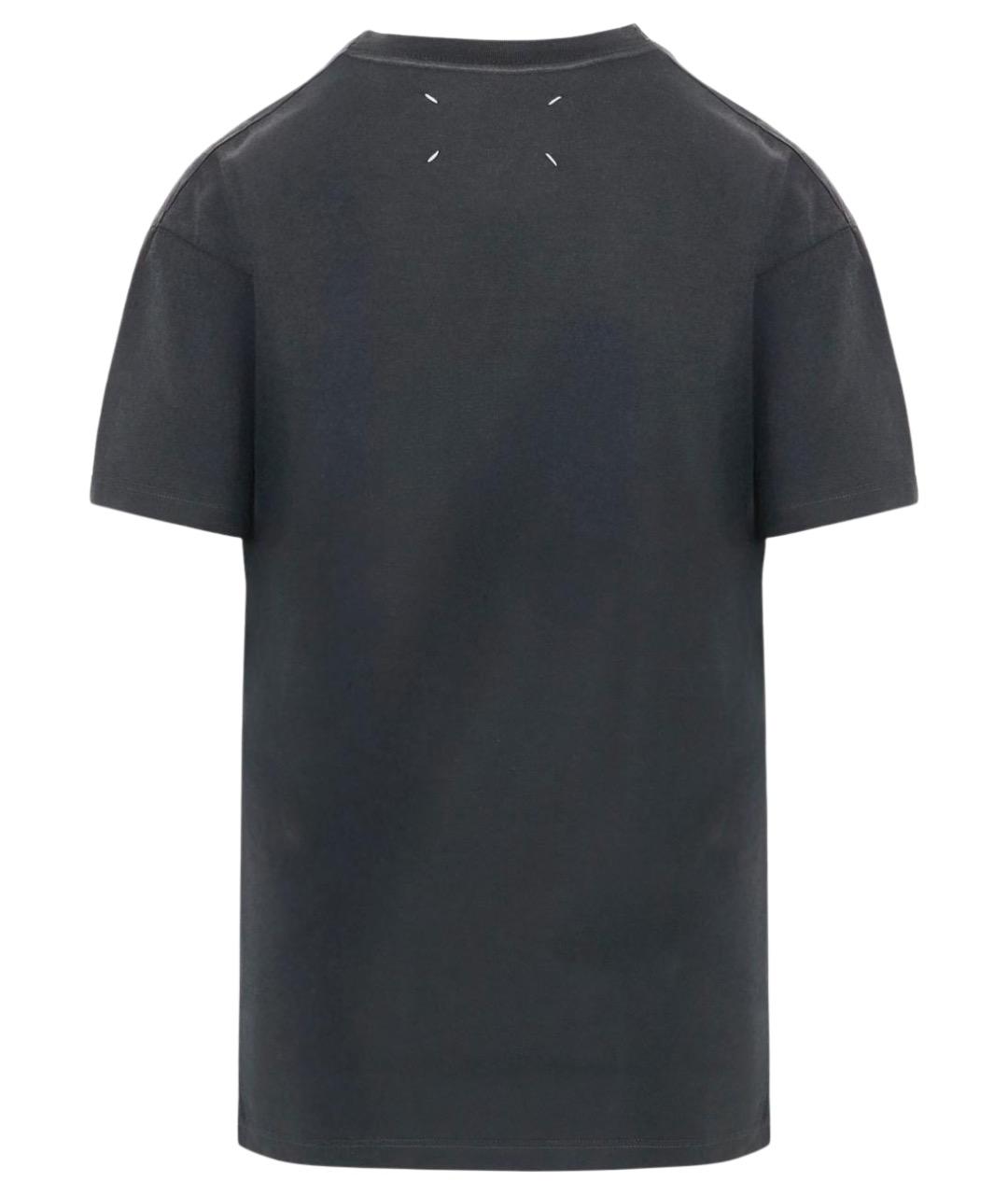 MAISON MARGIELA Черная хлопковая футболка, фото 2