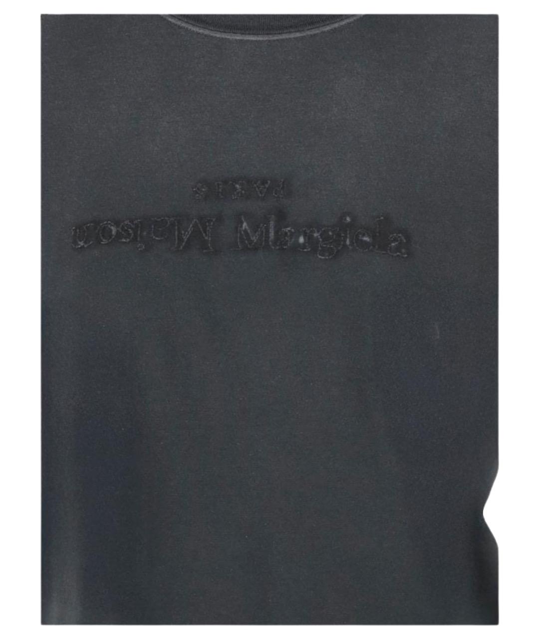 MAISON MARGIELA Черная хлопковая футболка, фото 3