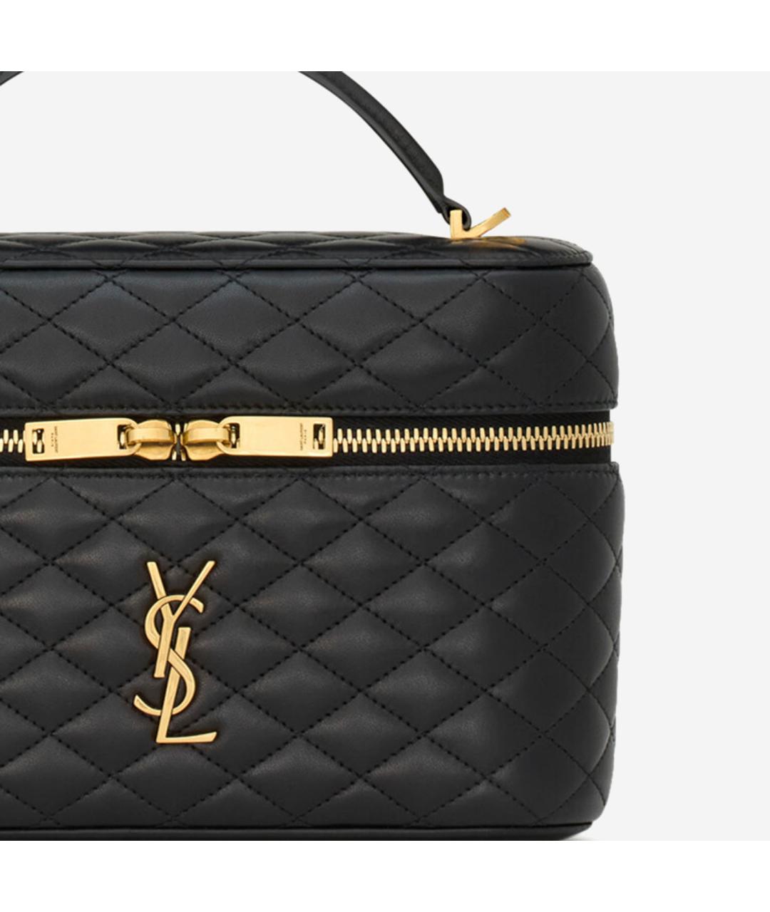 SAINT LAURENT Черная кожаная сумка через плечо, фото 5