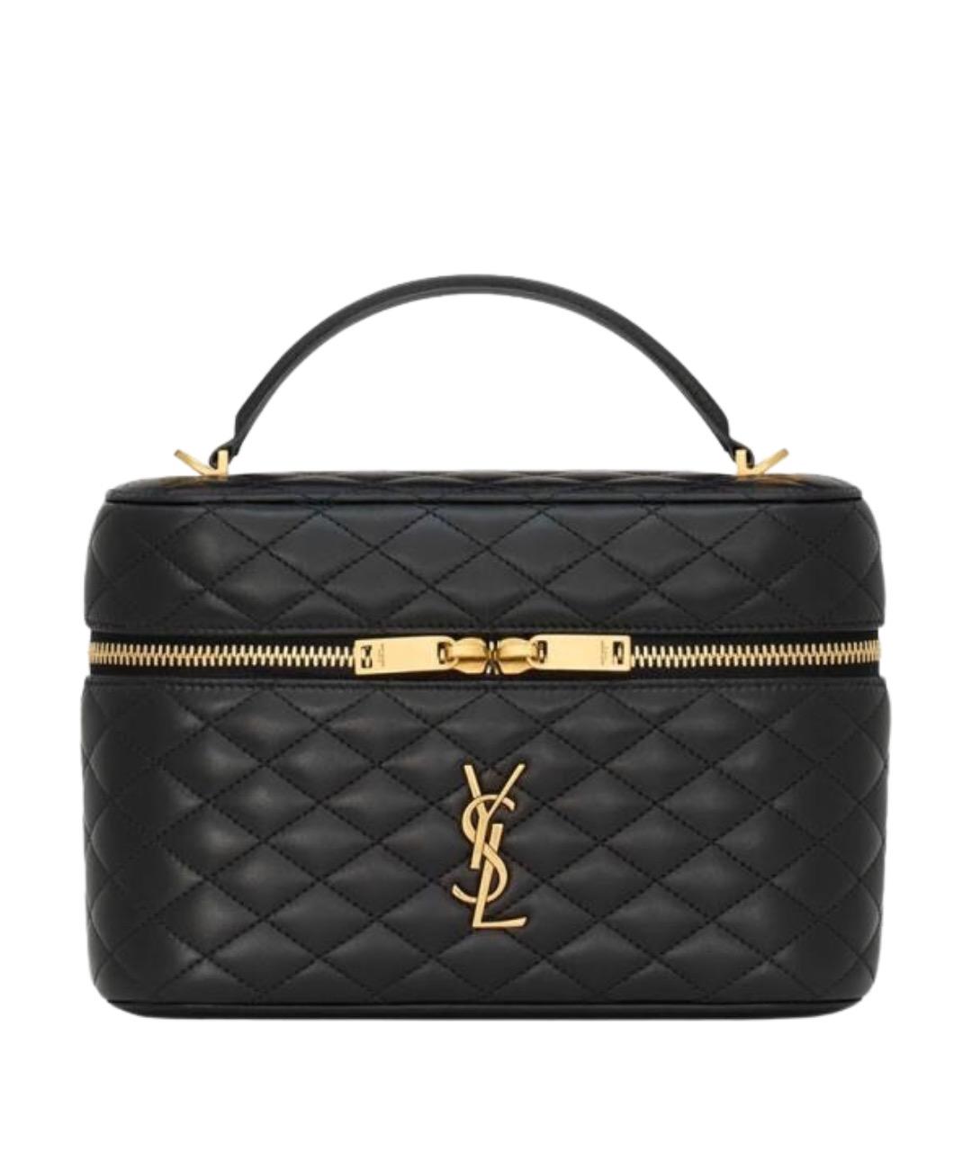 SAINT LAURENT Черная кожаная сумка через плечо, фото 1