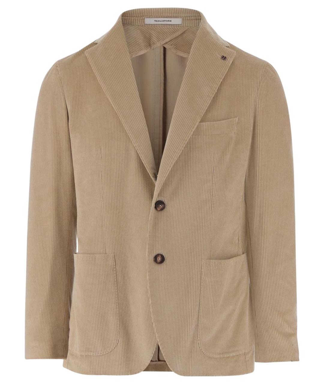 TAGLIATORE Бежевый хлопковый пиджак, фото 1
