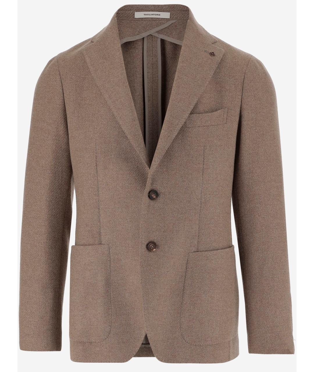 TAGLIATORE Бежевый шерстяной пиджак, фото 4