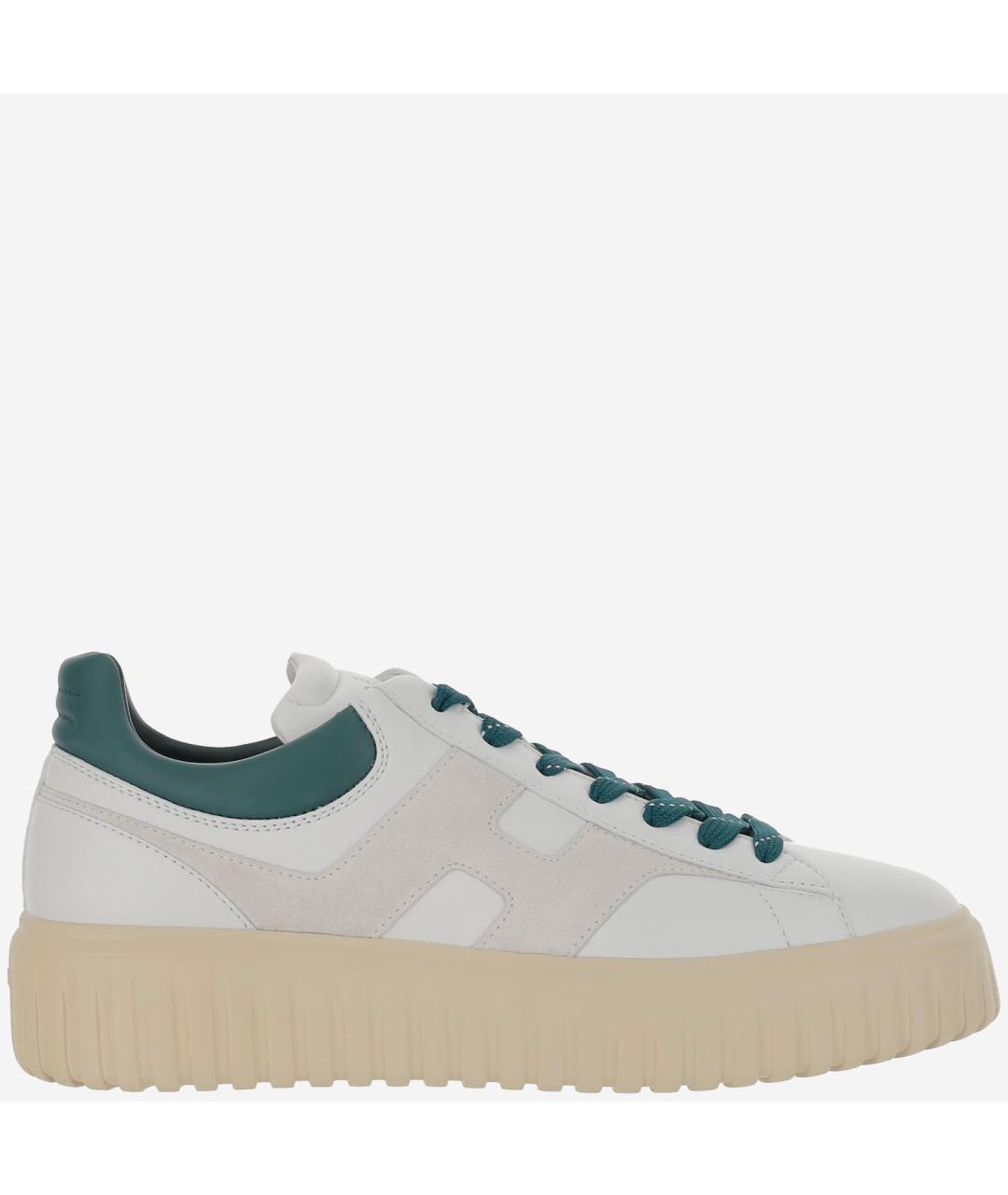 HOGAN Бежевые кожаные низкие кроссовки / кеды, фото 1